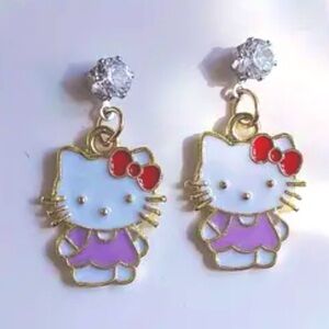 Hello Kitty CZ stud earrings by Sanrio good for girls and adults gift new